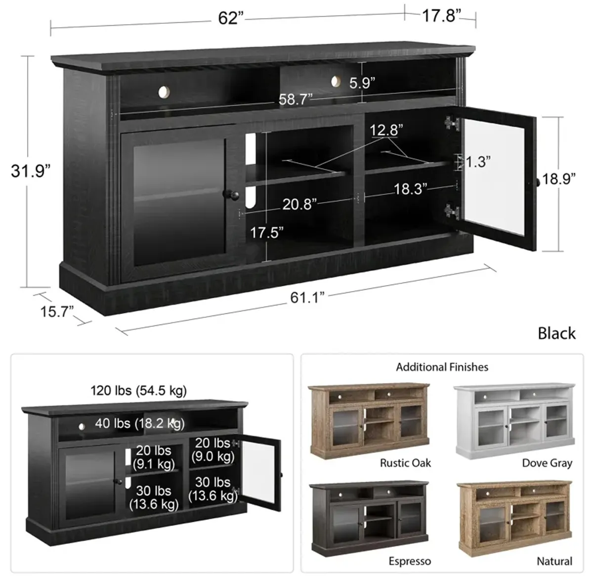 Chicago TV Stand for TVs up to 65"