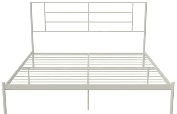 Praxis Metal Bed with a Geometric Headboard