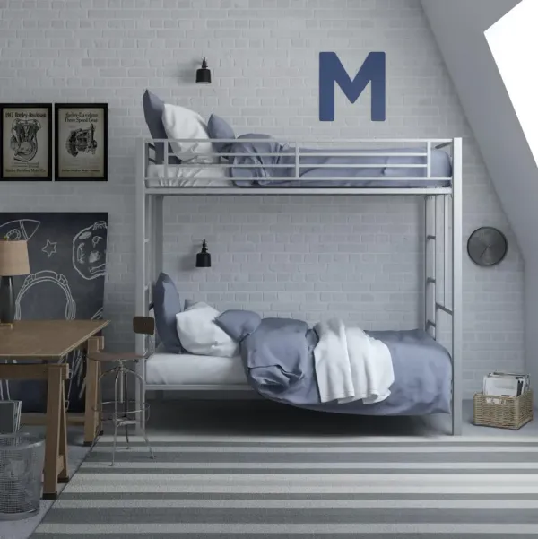 Jillette Twin over Twin Metal Bunk Bed