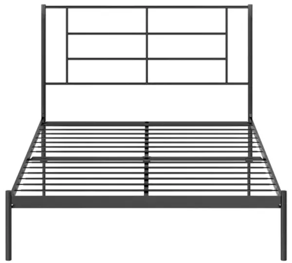 Praxis Metal Bed with a Geometric Headboard