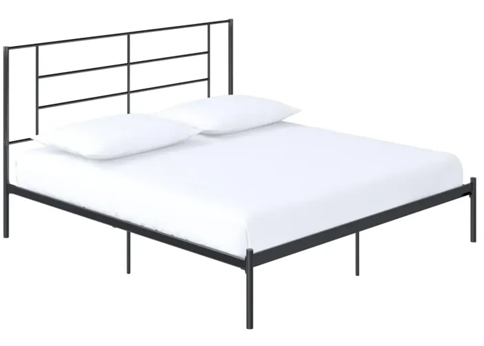 Praxis Metal Bed with a Geometric Headboard