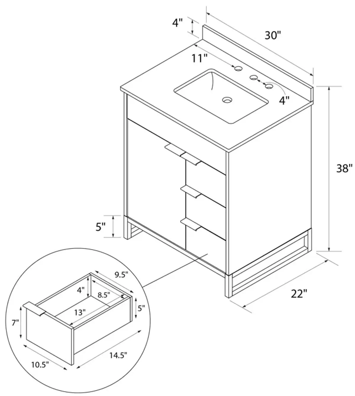 Leona 24 Inch Bathroom Vanity