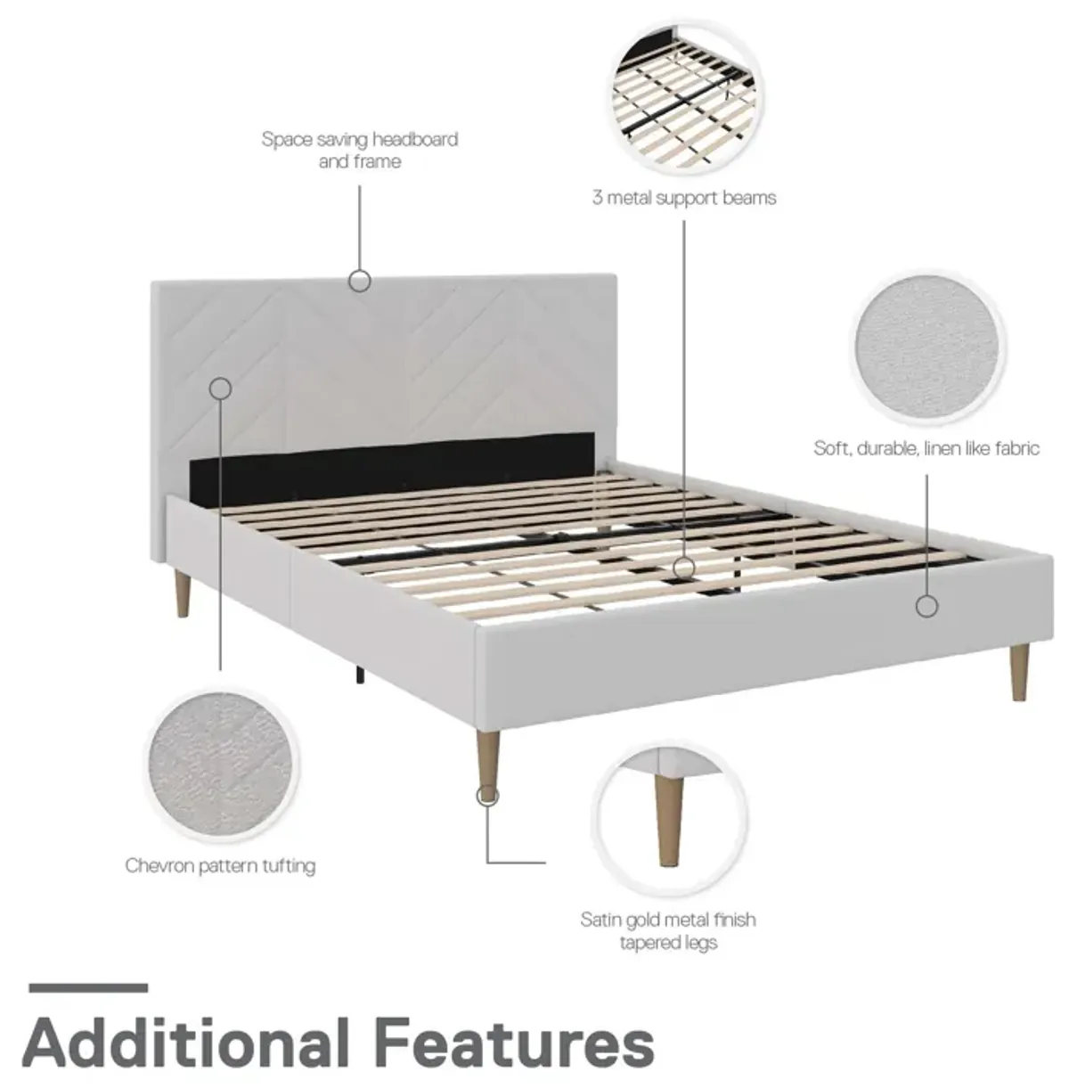 Andrea Tufted Upholstered Platform Bed