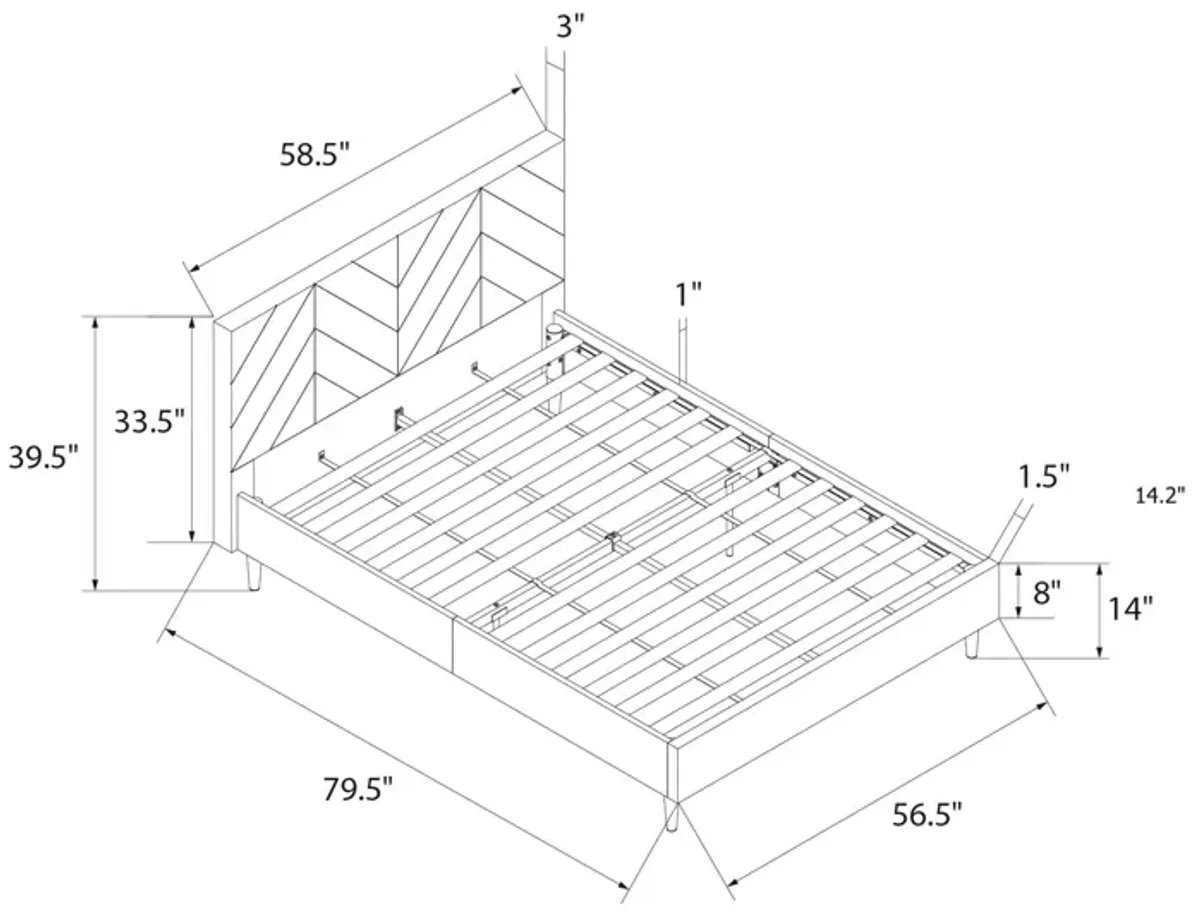 Andrea Tufted Upholstered Platform Bed