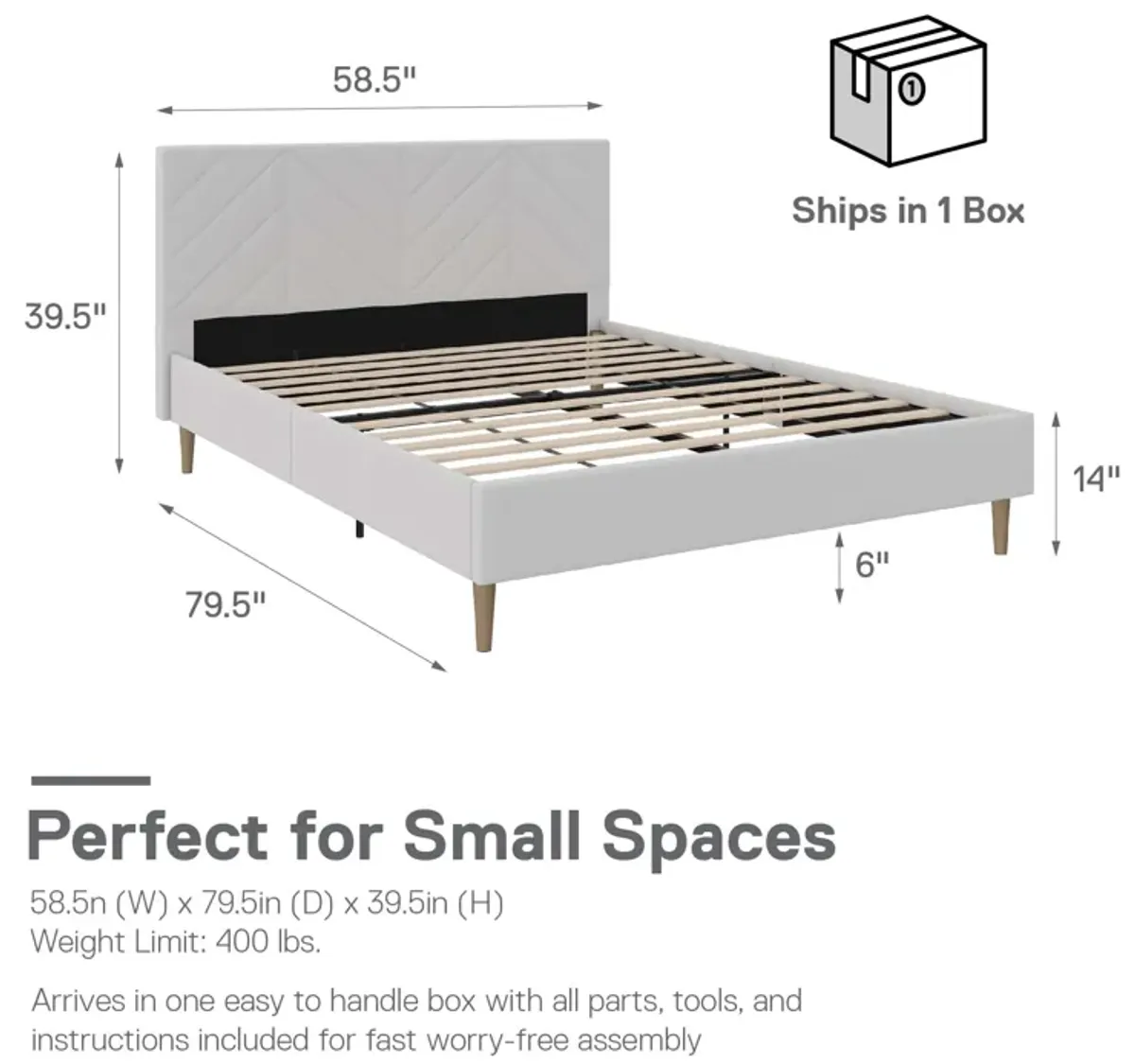 Andrea Tufted Upholstered Platform Bed