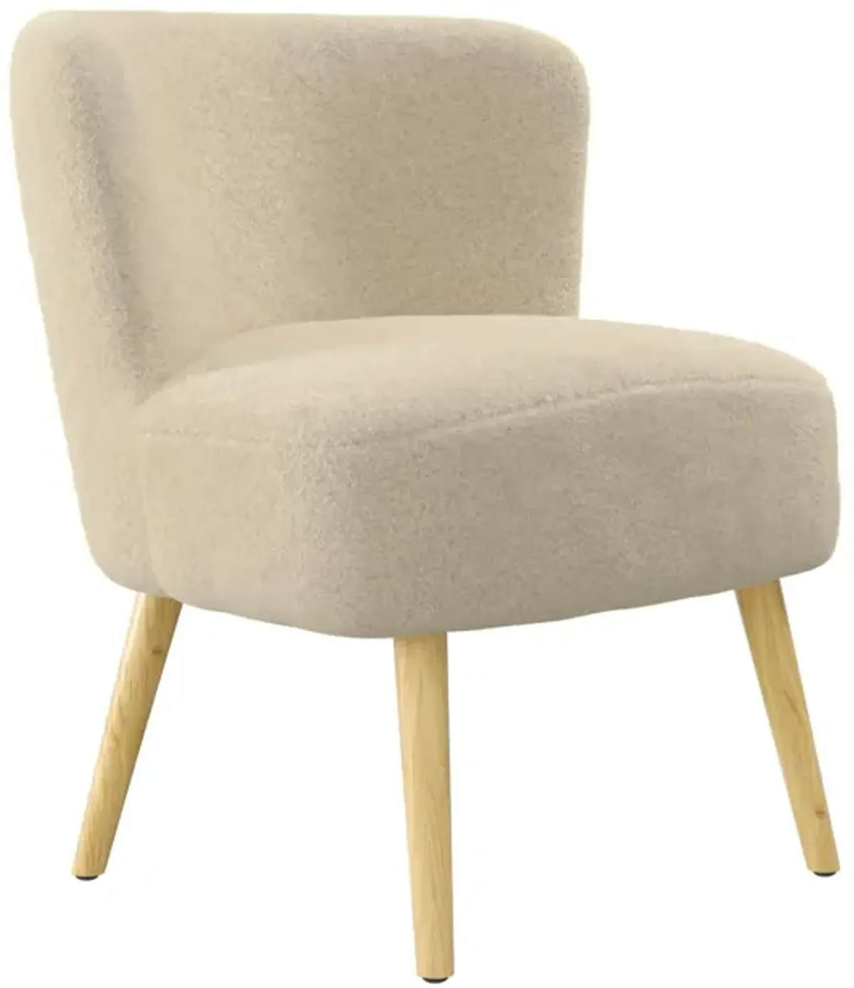 Easton Boucle Kids' Accent Chair with Natural Wood Legs