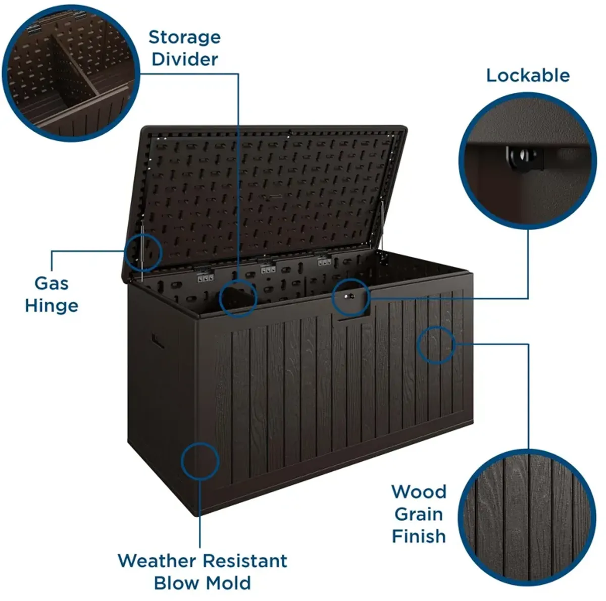 Large 150 Gallon Outdoor Storage Box