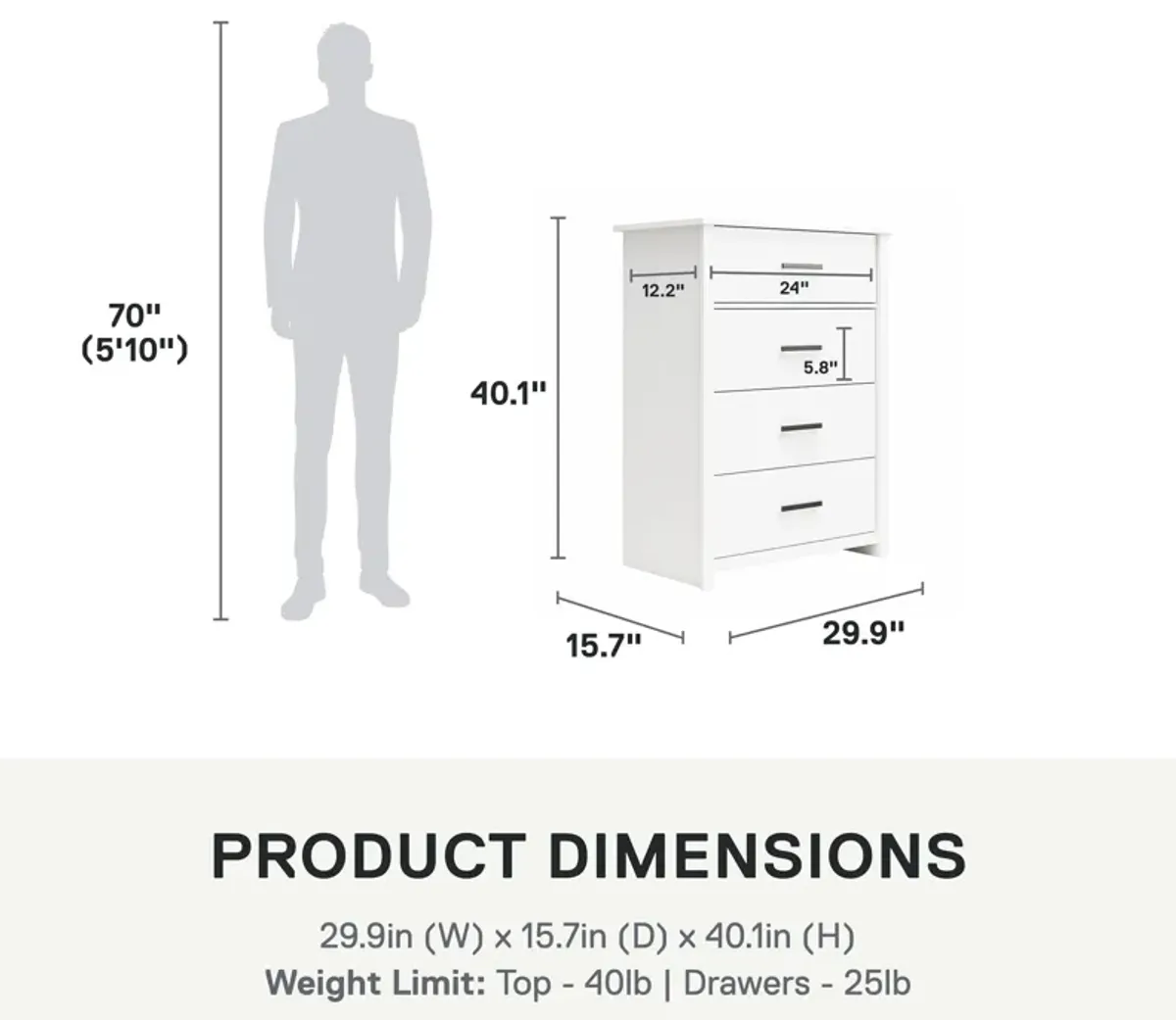 Brookshore Tall 4-Drawer Dresser