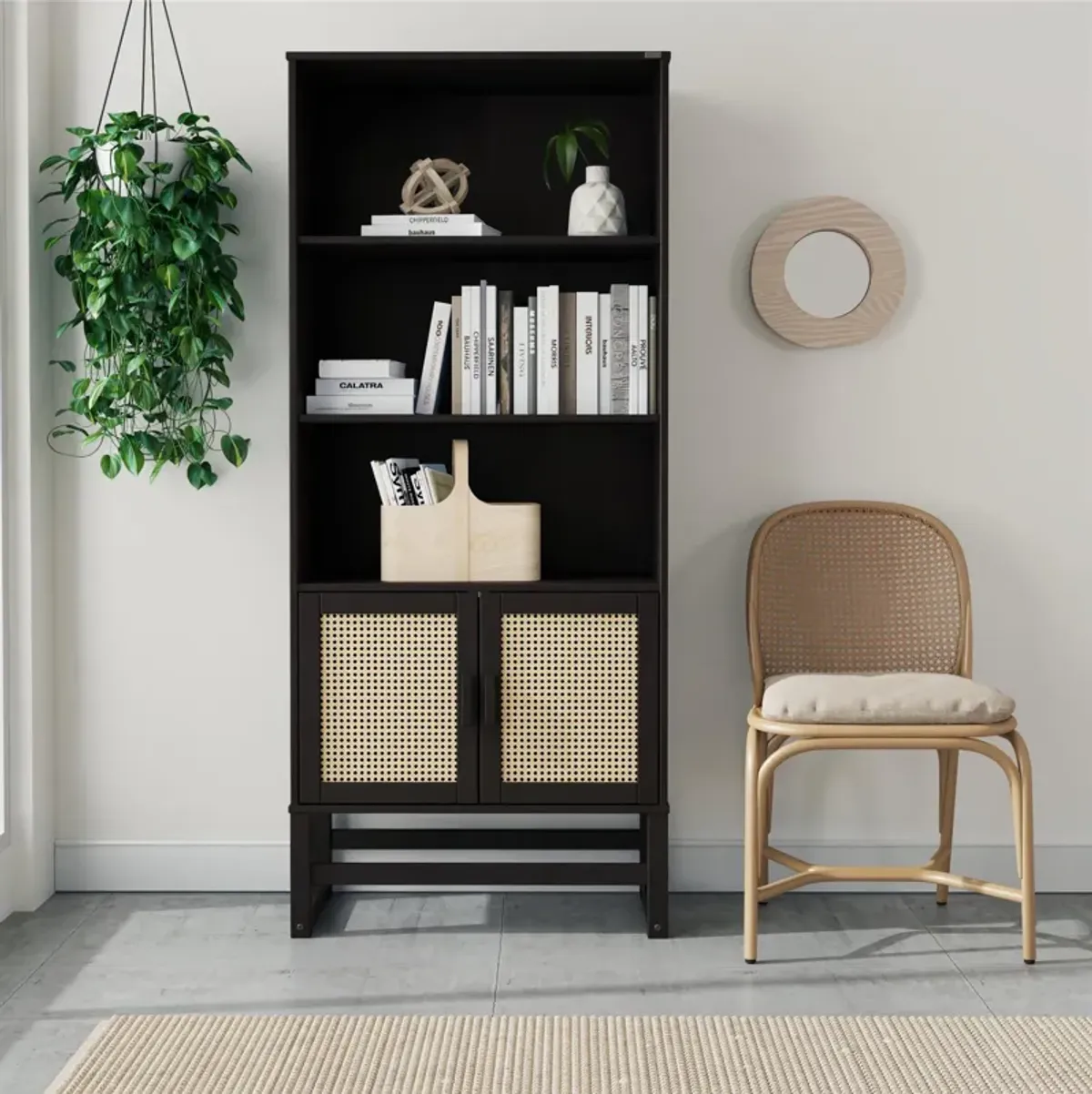 Talo 3 Shelf Bookcase with Closed Storage