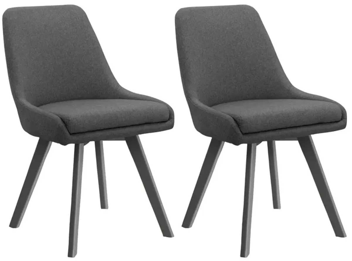 Thora Dining Chair with Black Metal Legs, Set of 2