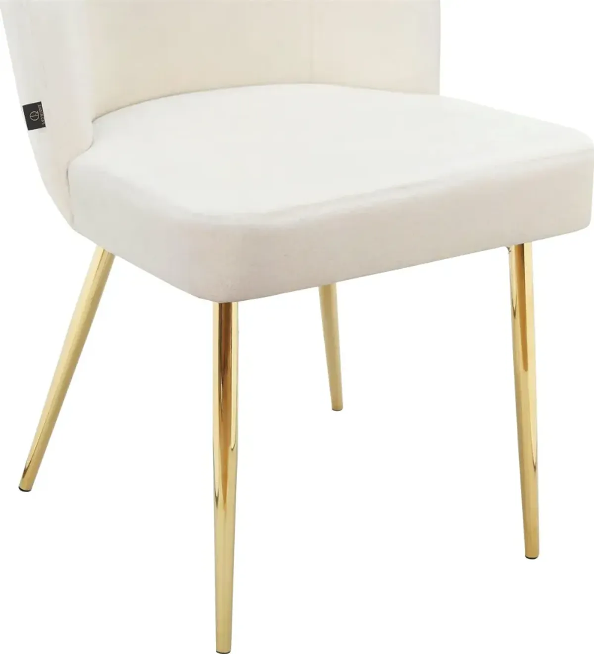 Trina Dining Chair with Chrome Plated Gold Legs, Set of 2