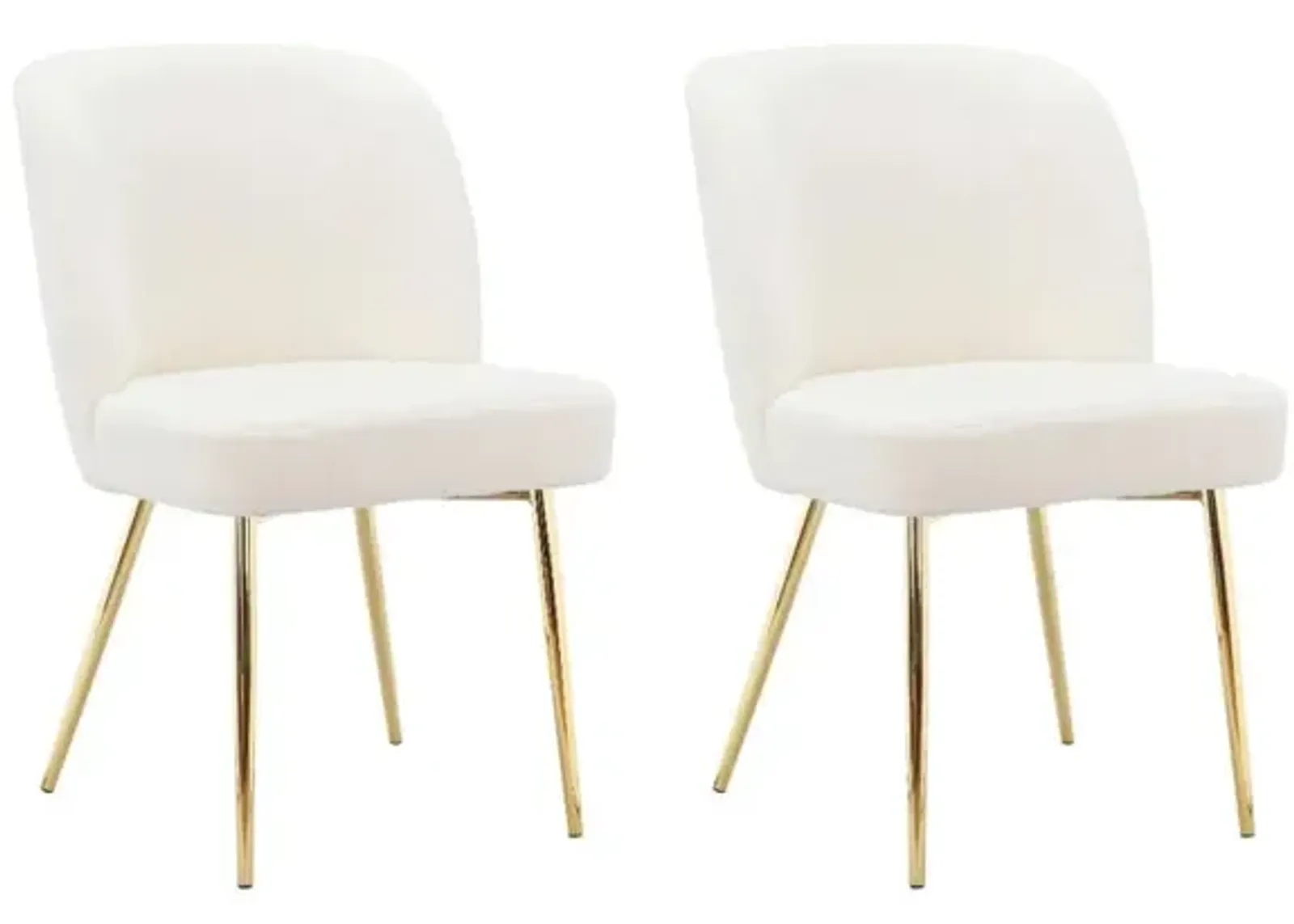 Trina Dining Chair with Chrome Plated Gold Legs, Set of 2