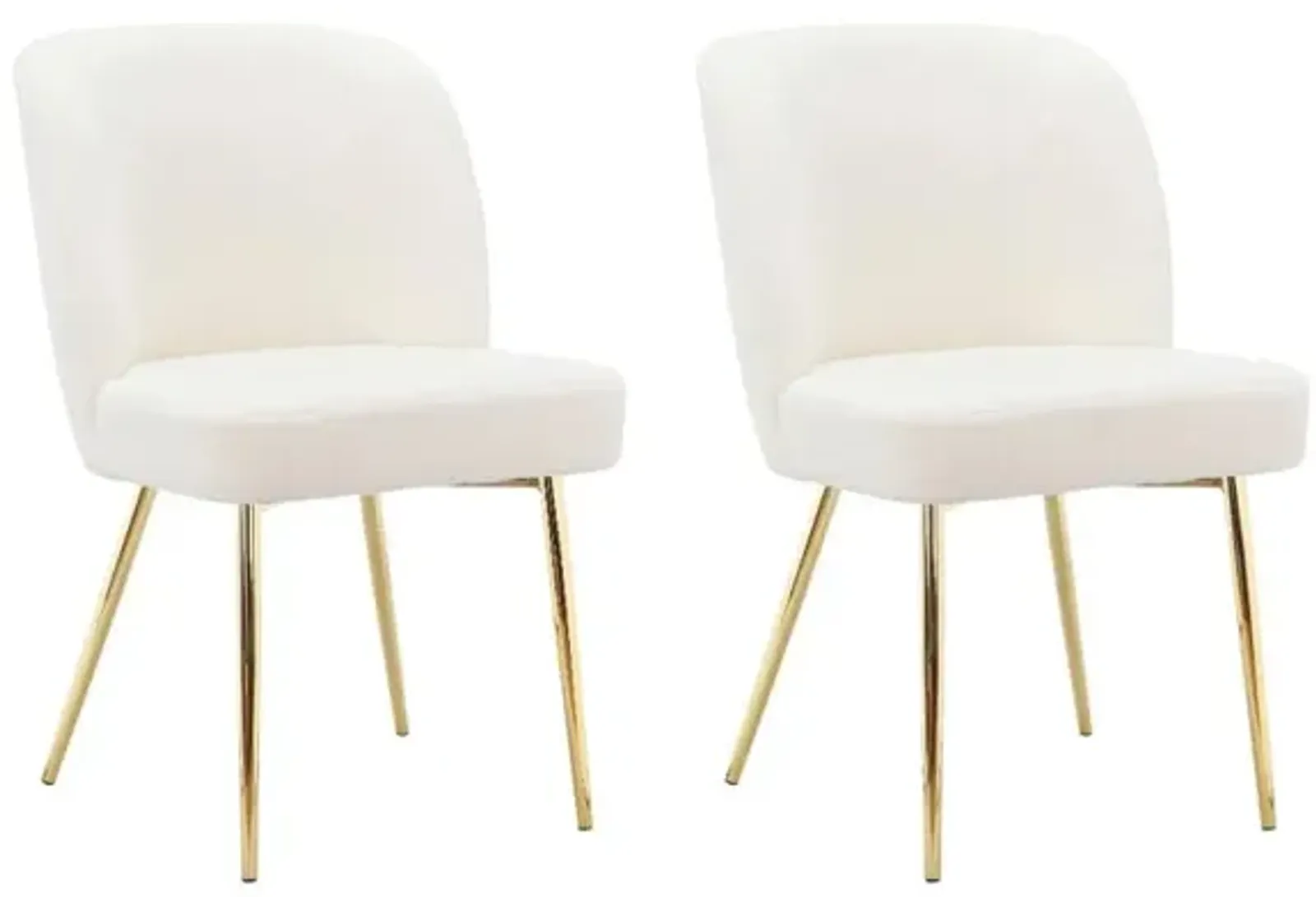 Trina Dining Chair with Chrome Plated Gold Legs, Set of 2