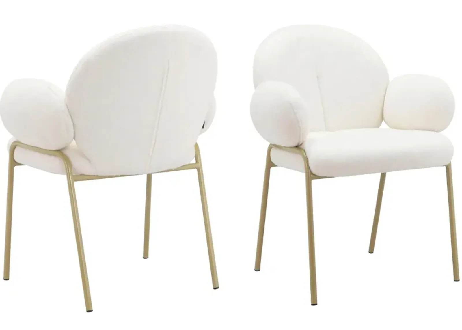 Sanna Dining Chair with Gold Metal Legs, Set of 2