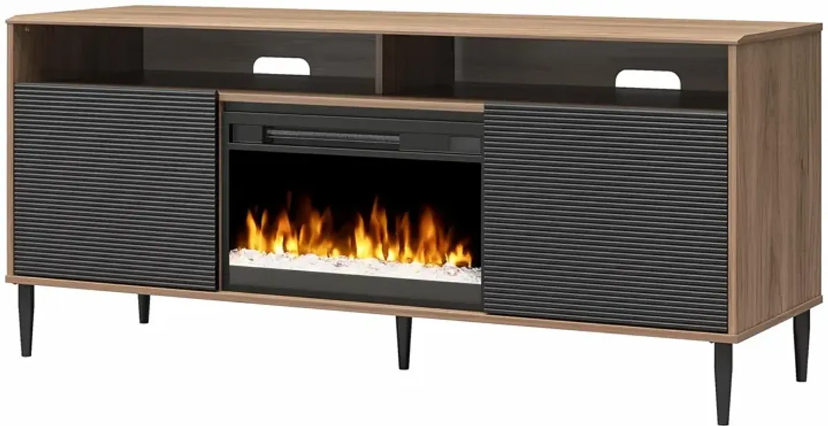 Daphne Fluted Contemporary Electric Fireplace TV Stand for TVs up to 70"