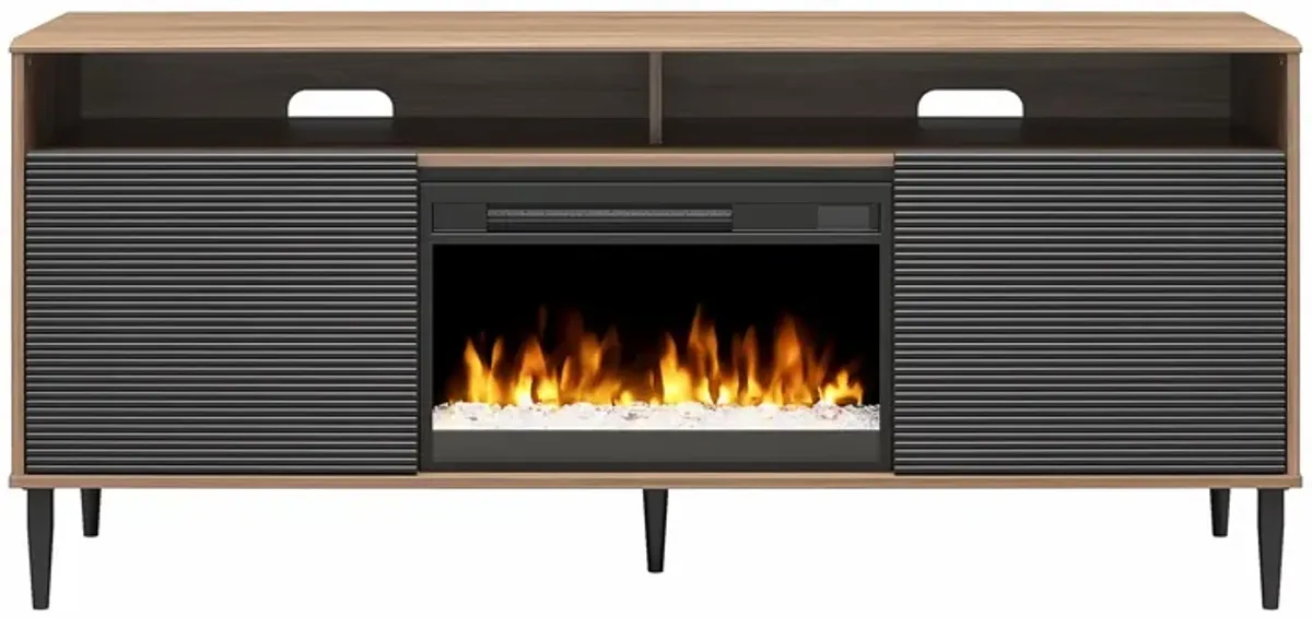 Daphne Fluted Contemporary Electric Fireplace TV Stand for TVs up to 70"