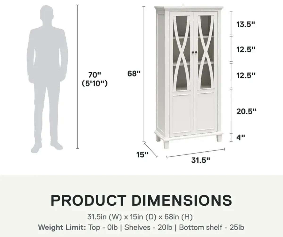 Ellington Tall Accent Cabinet with Glass Doors