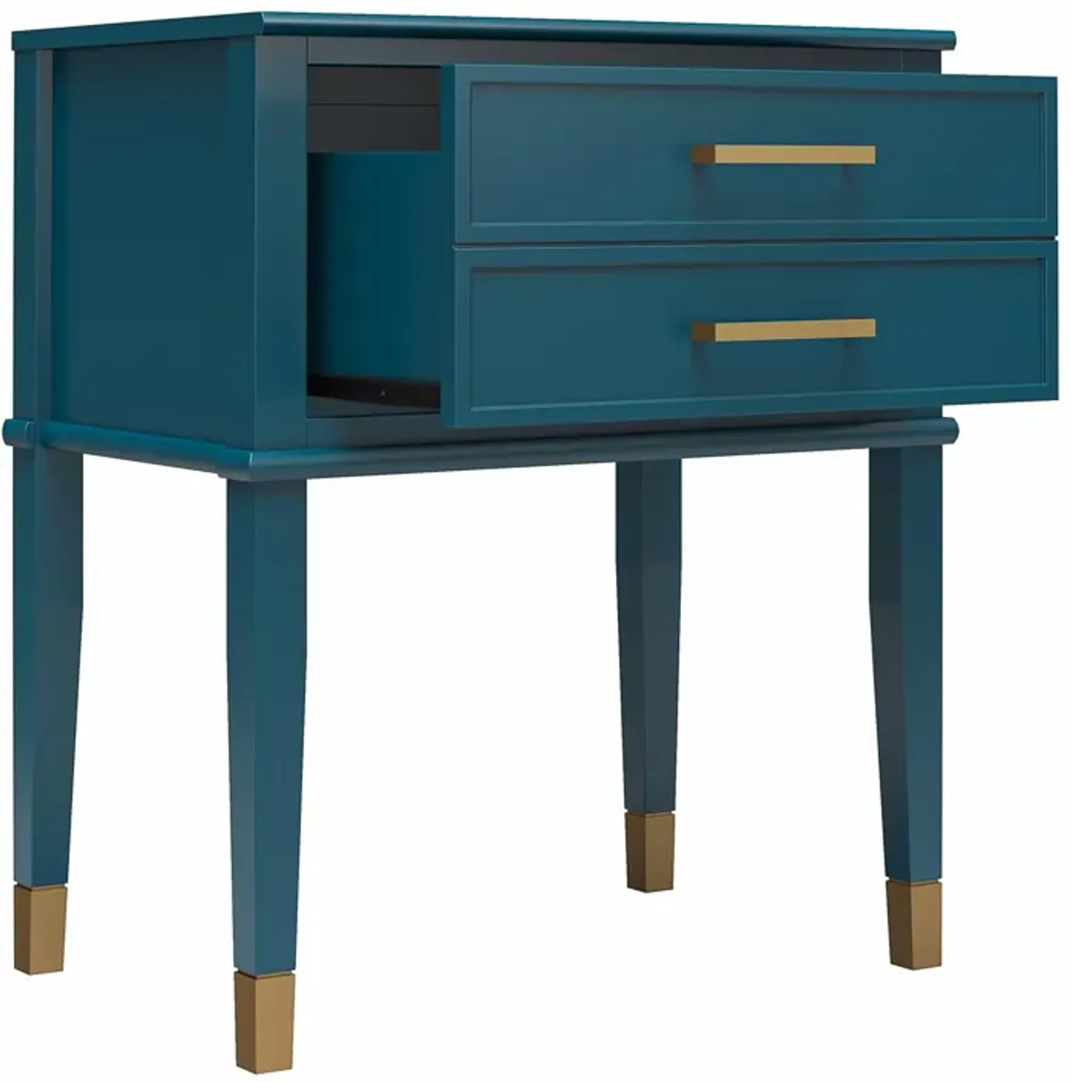 Westerleigh 2 Drawer Nightstand with Gold Accents