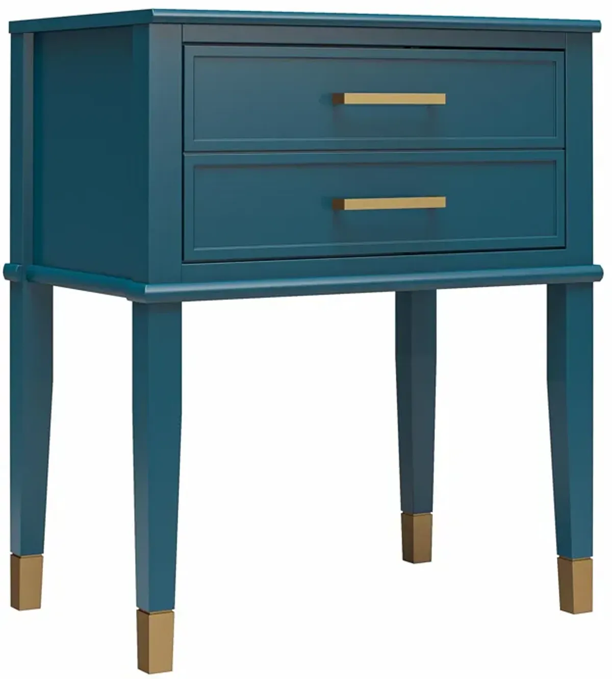 Westerleigh 2 Drawer Nightstand with Gold Accents