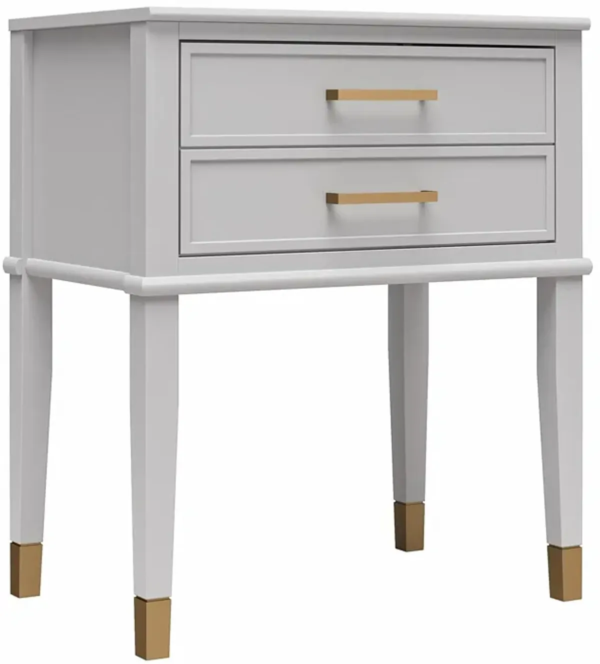 Westerleigh 2 Drawer Nightstand with Gold Accents