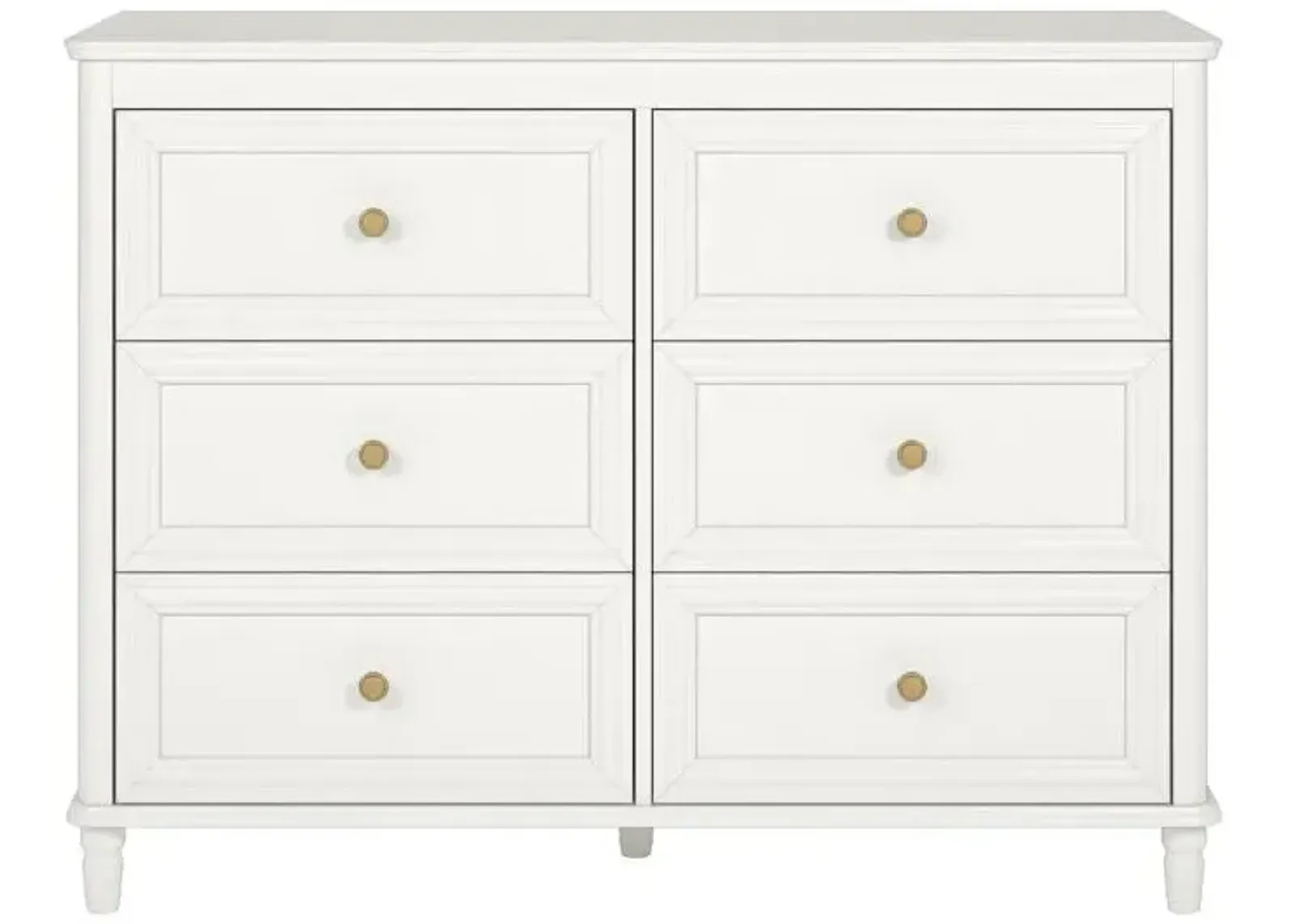 Piper Painted 6 Drawer Dresser with Solid Wood Spindle Feet