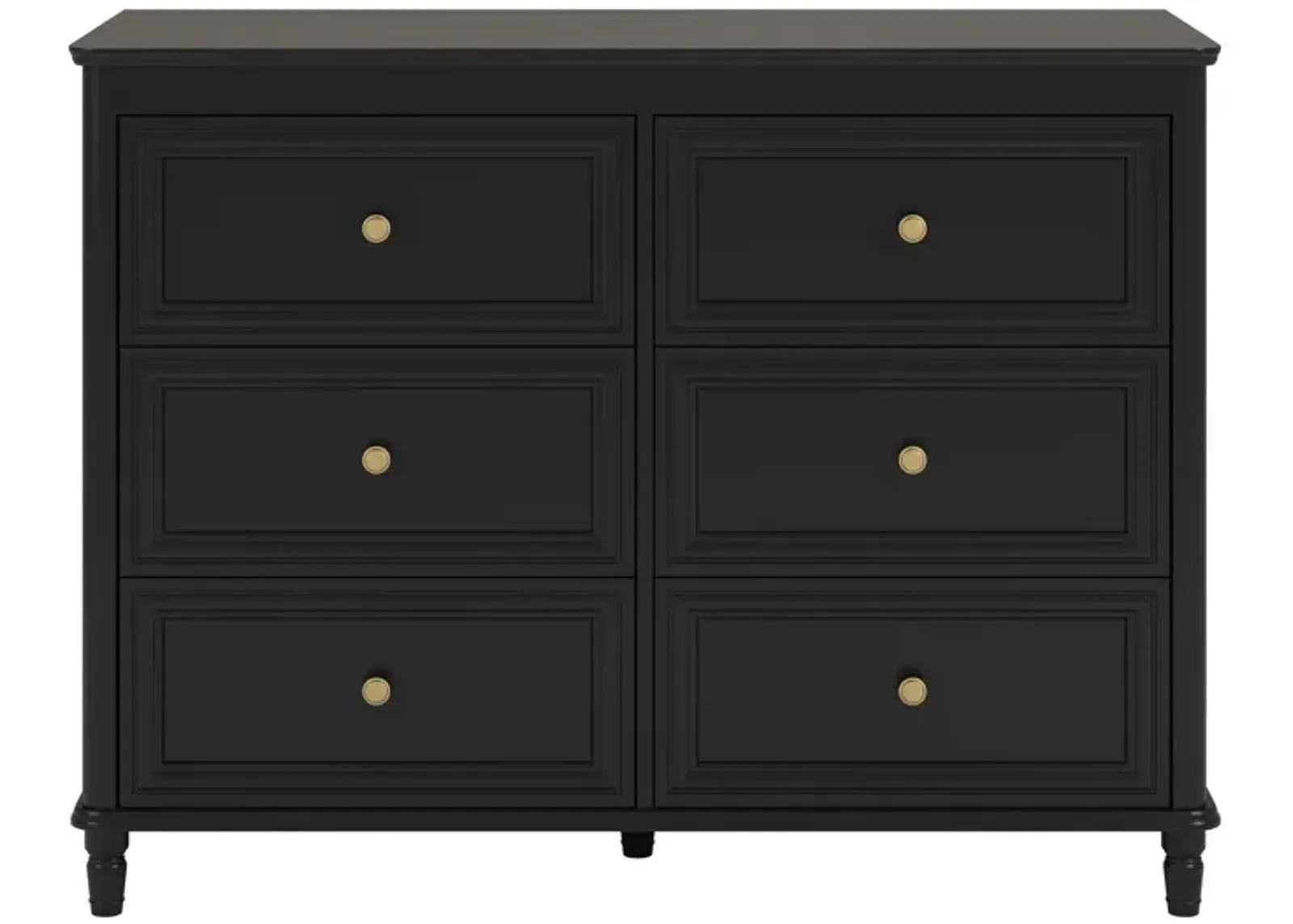 Piper Painted 6 Drawer Dresser with Solid Wood Spindle Feet