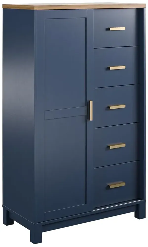 Armada Gentlemen's Chest with Adjustable Shelving and Gold Knobs