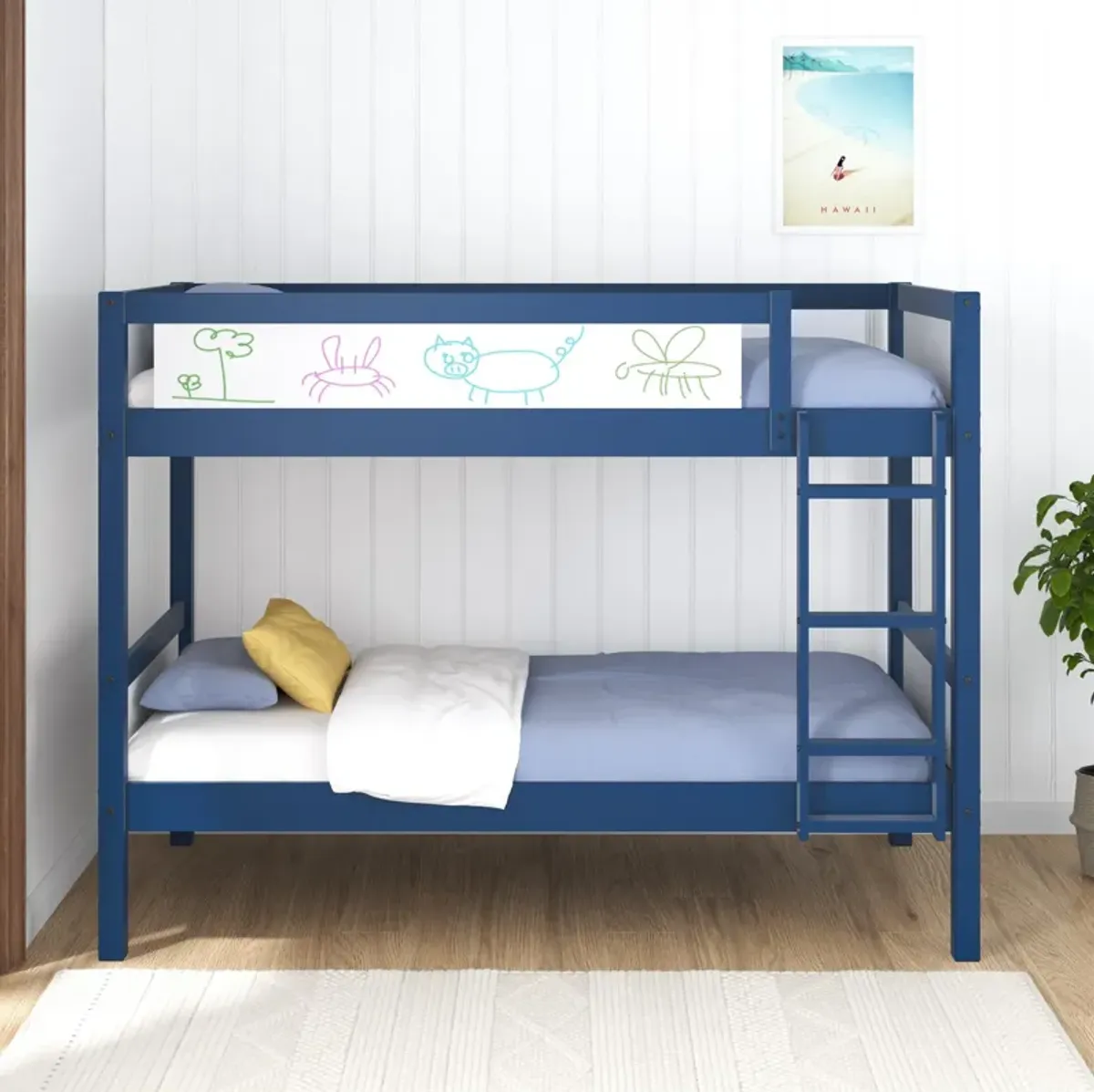 Adrian Twin over Twin Wood Bunk Bed with Integrated Ladder