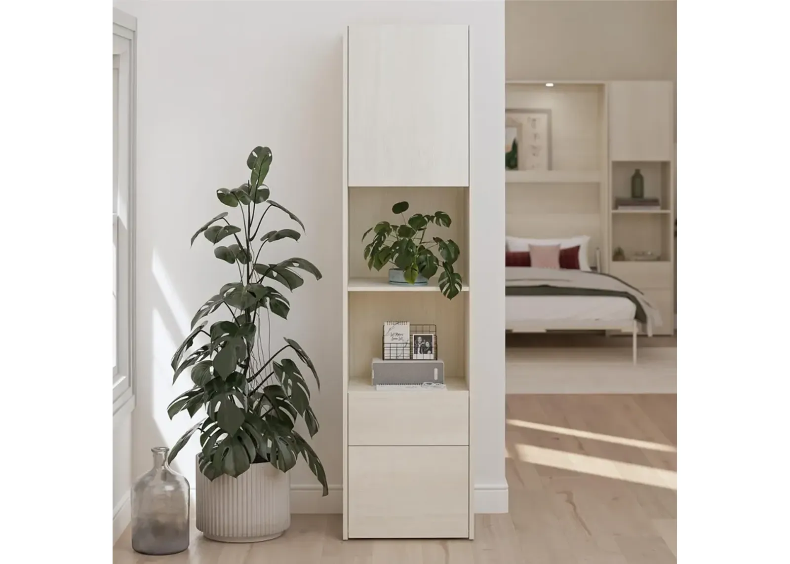 Greenwich Armoire Cabinet with Open Closed Storage