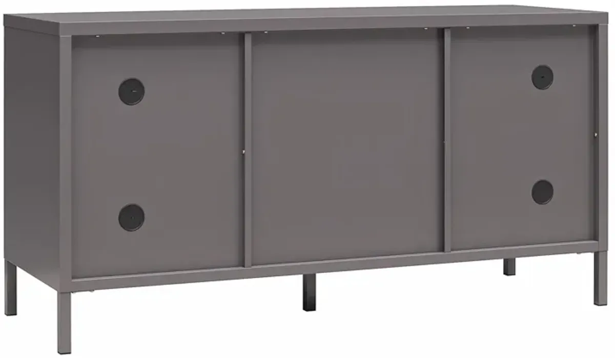 Shadwick Metal TV Stand for TVs up to 50" with Perforated Metal Mesh Accents