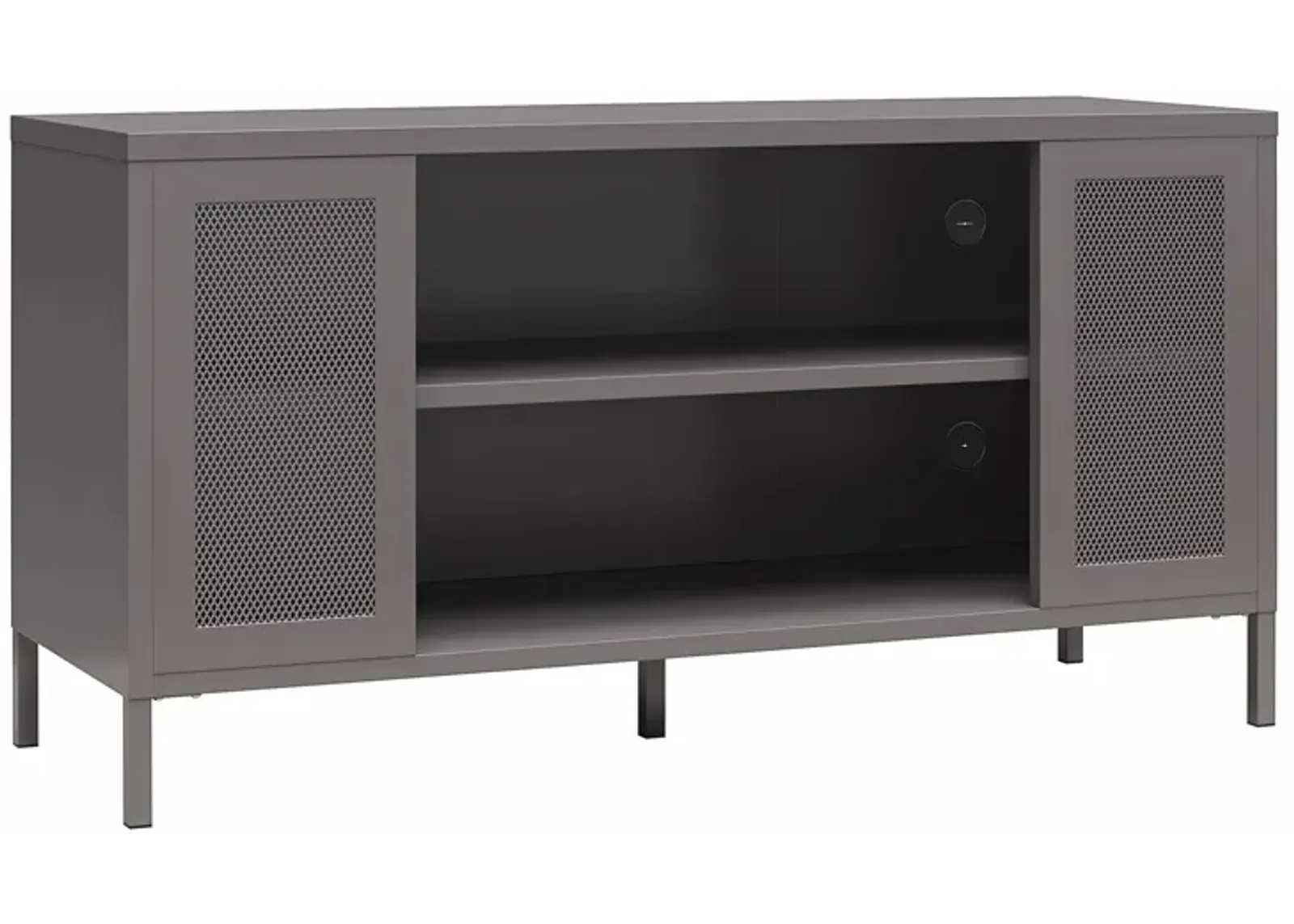 Shadwick Metal TV Stand for TVs up to 50" with Perforated Metal Mesh Accents