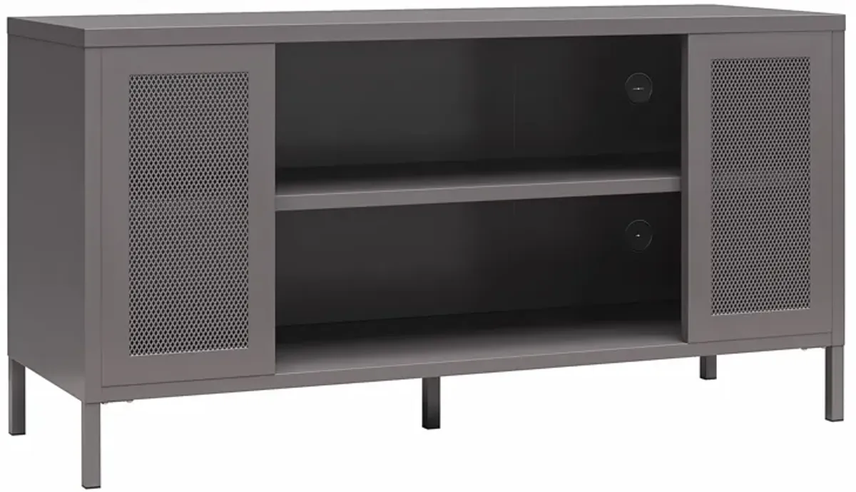 Shadwick Metal TV Stand for TVs up to 50" with Perforated Metal Mesh Accents