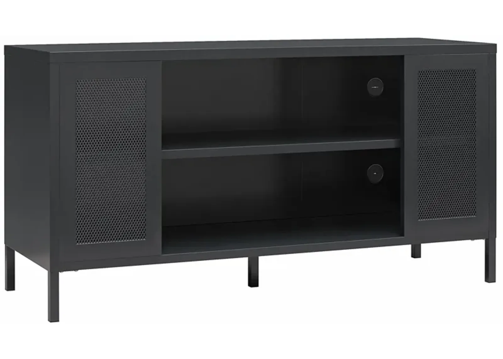 Shadwick Metal TV Stand for TVs up to 50" with Perforated Metal Mesh Accents