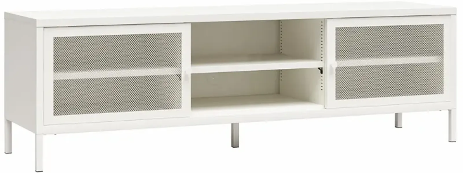 Shadwick Metal TV Stand for TVs up to 65" with Perforated Metal Mesh Accents