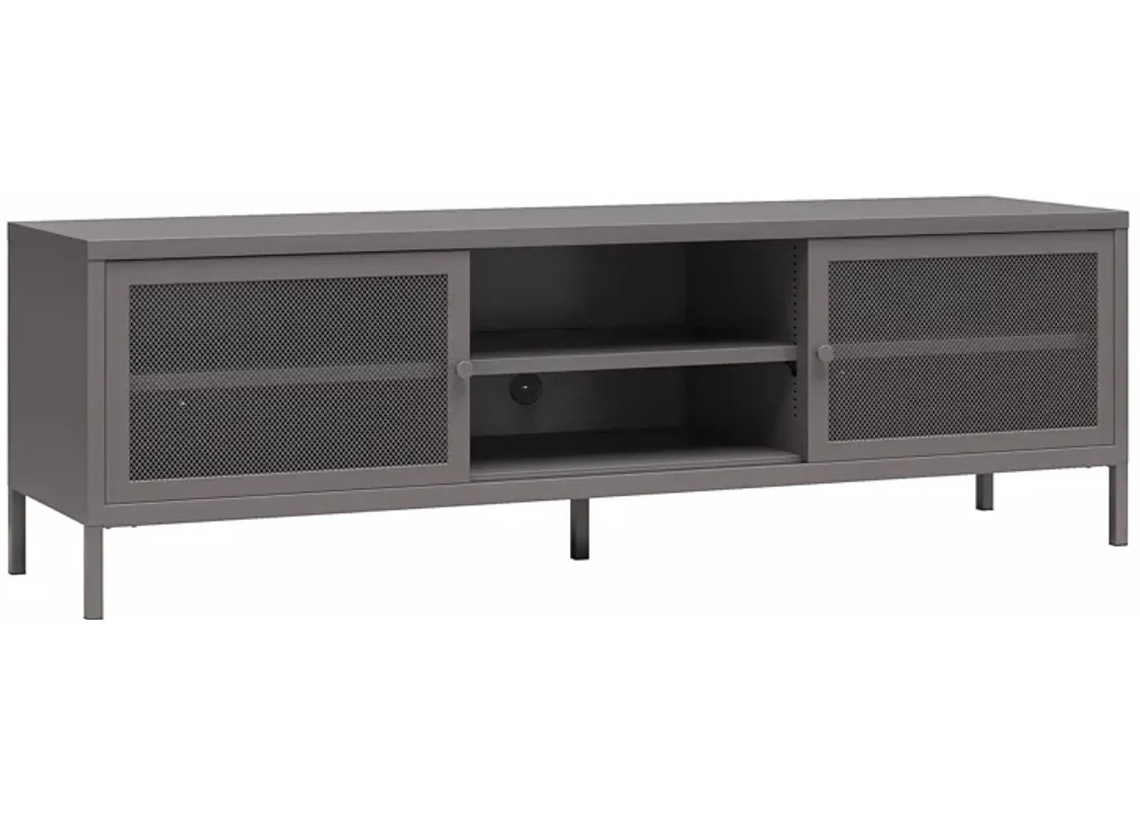 Shadwick Metal TV Stand for TVs up to 65" with Perforated Metal Mesh Accents