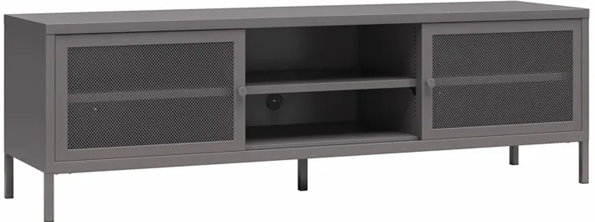 Shadwick Metal TV Stand for TVs up to 65" with Perforated Metal Mesh Accents