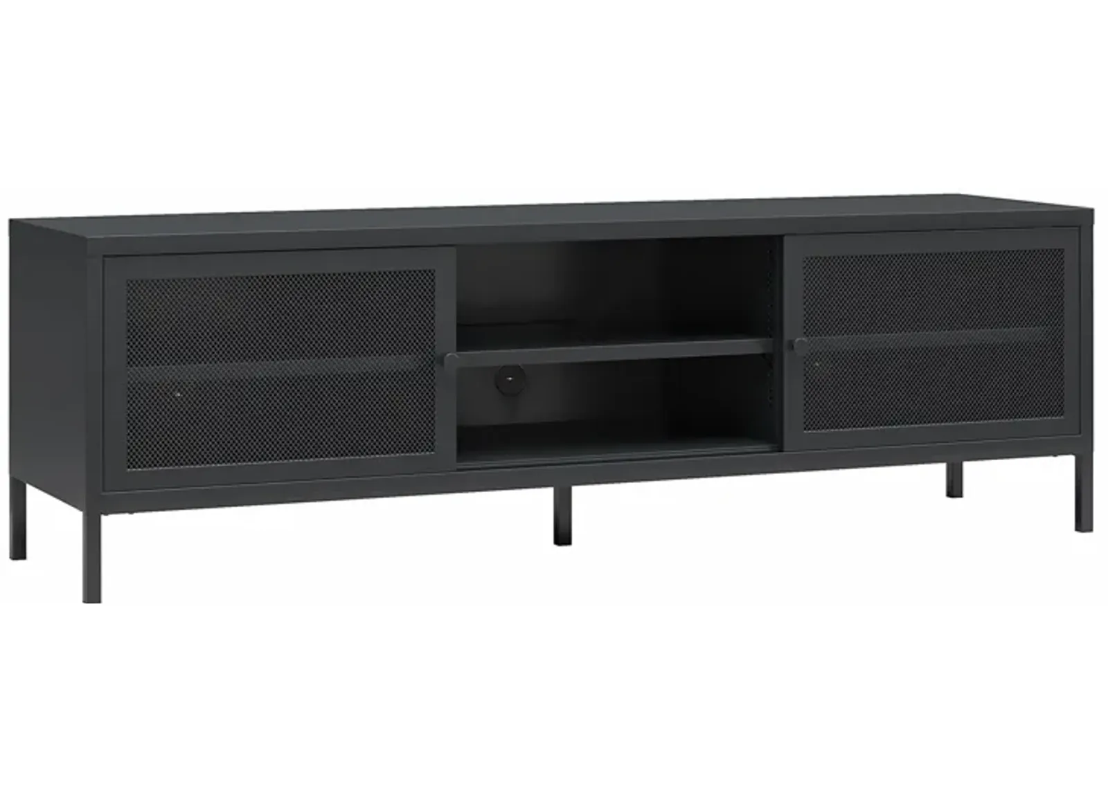 Shadwick Metal TV Stand for TVs up to 65" with Perforated Metal Mesh Accents