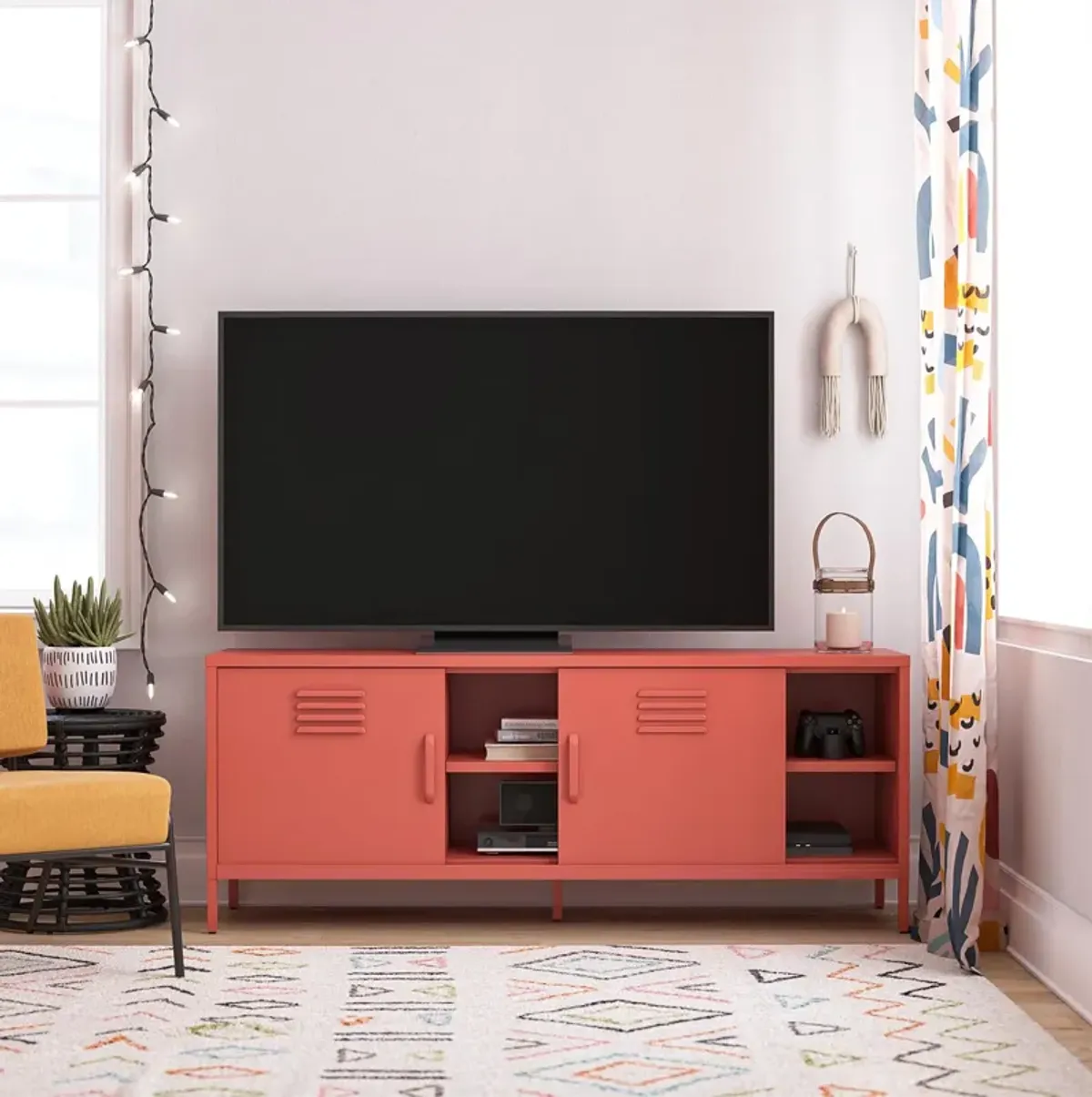 Cache Metal Locker-Style TV Stand for TVs up to 65"