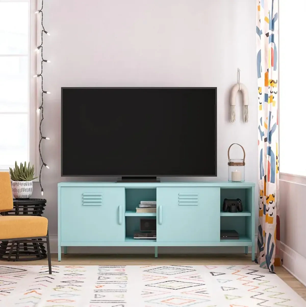 Cache Metal Locker-Style TV Stand for TVs up to 65"