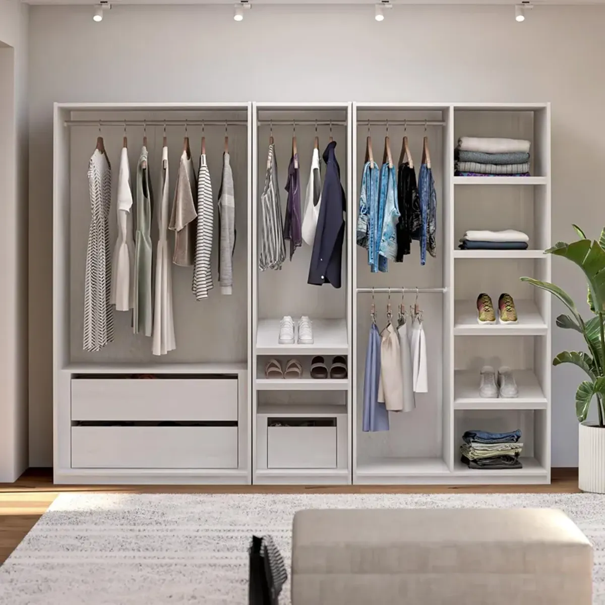 Perry Park Modular Wardrobe Shelving Unit with Drawer