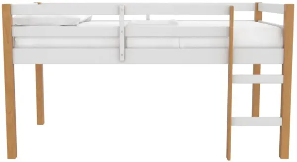 Milton Junior Twin Size Wooden Espresso Loft Bed for Kids