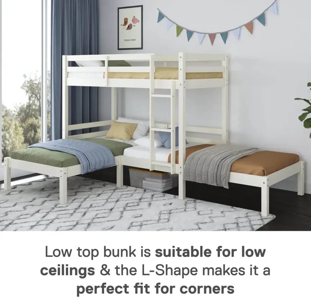 Casey L-Shaped Corner Triple Bunk Bed