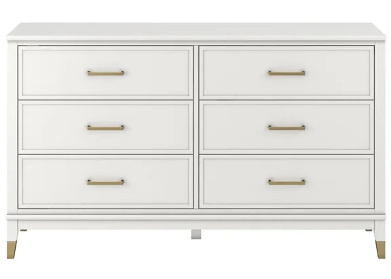 Westerleigh 6 Drawer Dresser with Gold Knobs