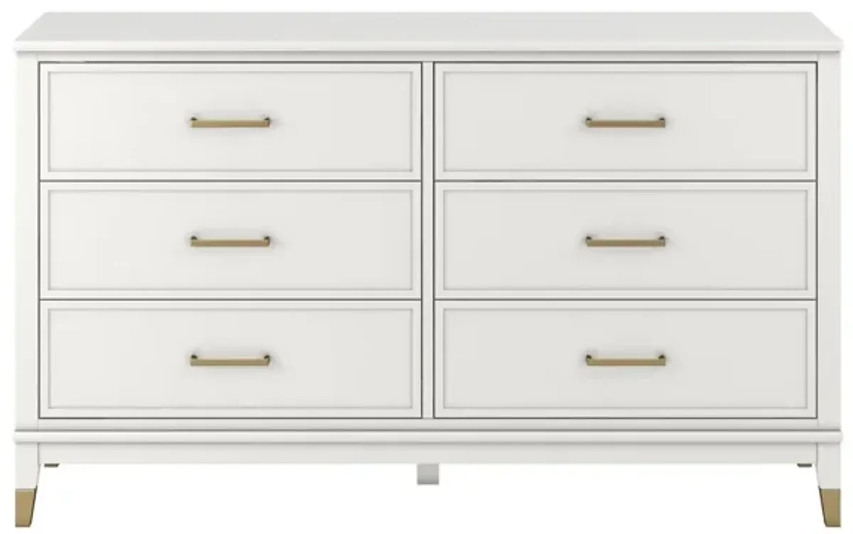 Westerleigh 6 Drawer Dresser with Gold Knobs