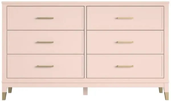 Westerleigh 6 Drawer Dresser with Gold Knobs