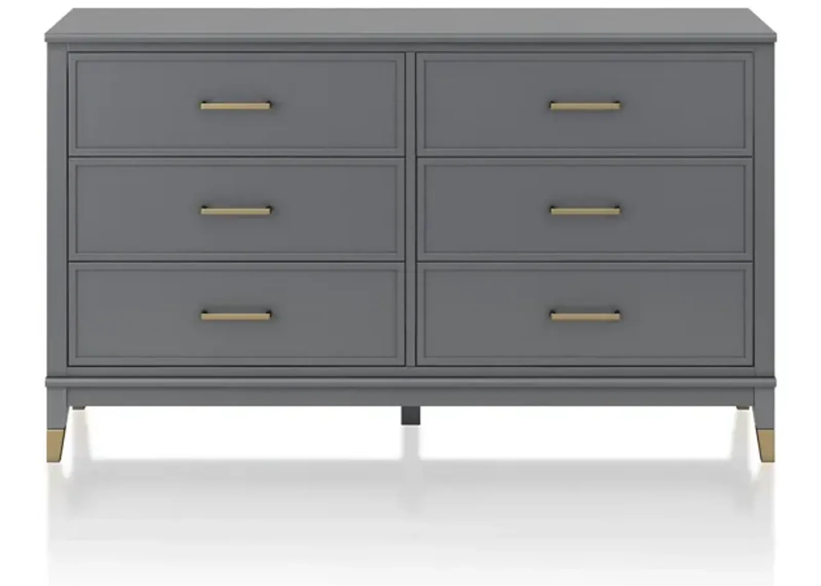 Westerleigh 6 Drawer Dresser with Gold Knobs