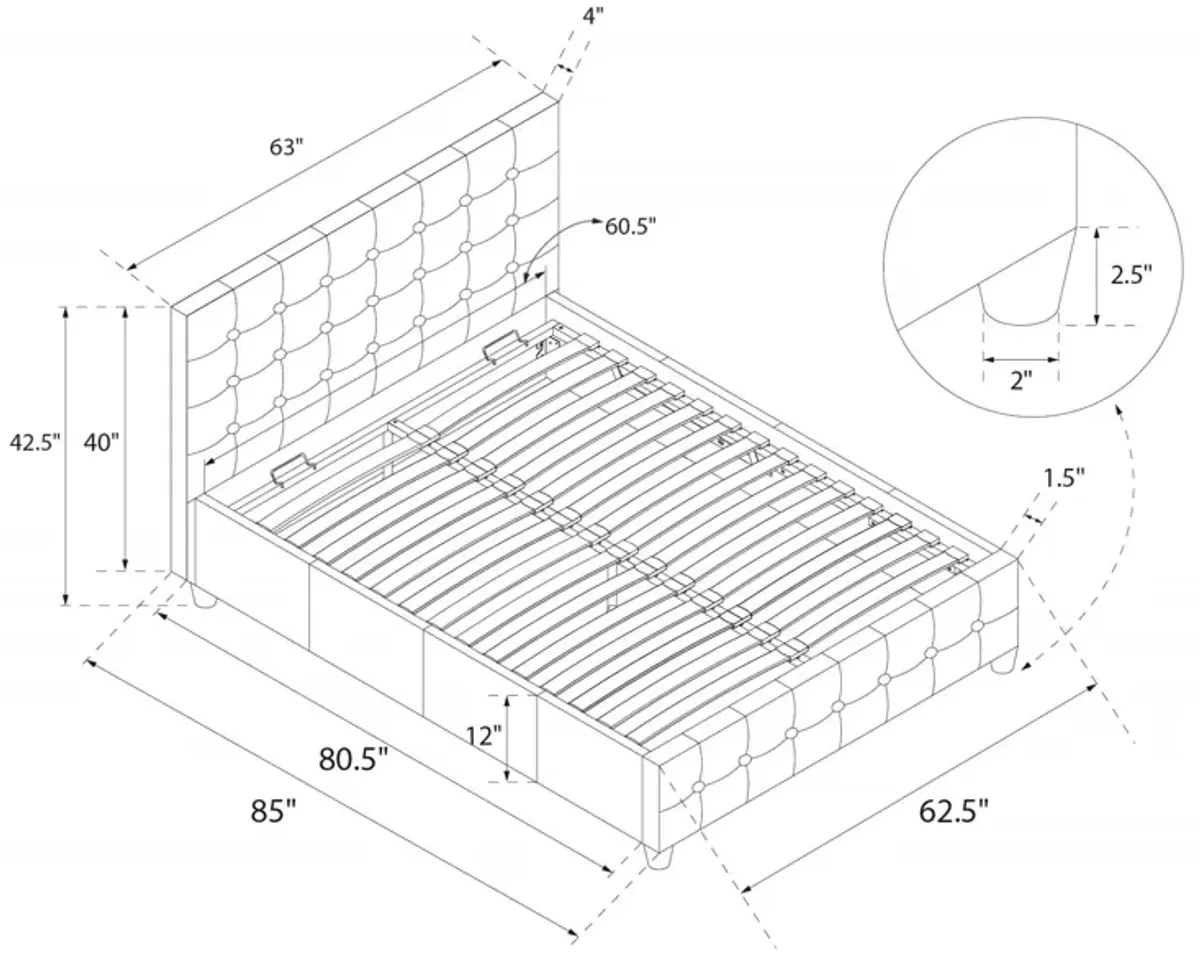 Cambridge Upholstered Bed with Gas Lift Storage Compartment