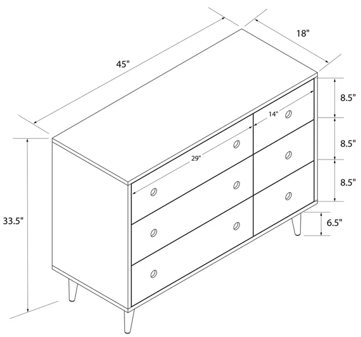 Harper 6-Drawer Storage Dresser