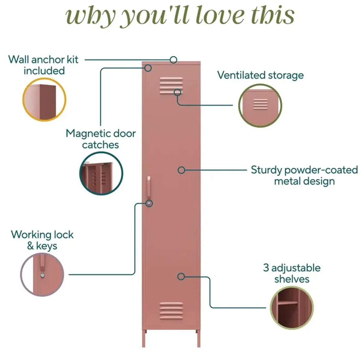 Cache Single Metal Locker Storage Cabinet