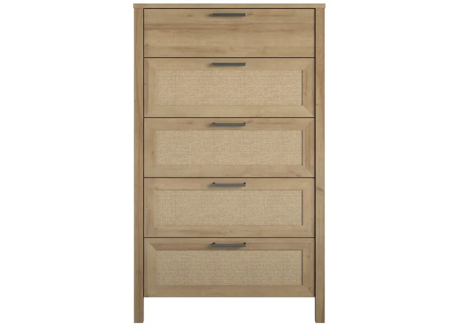 Amberly Rattan 5 Drawer Dresser